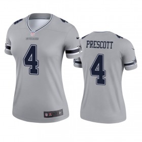 Tröjor Dallas Cowboys Dak Prescott 4 Silver Inverted Legend - Dame